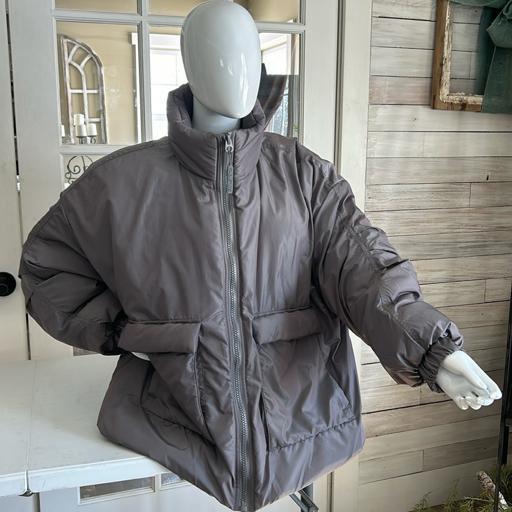 Fabletics All Weather Jacket -Khloe Edition! Gunmetal Grey Shine - WATCH VIDEO!!